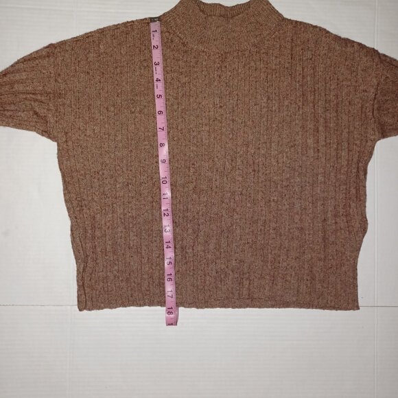 MADEWELL WOOL BLEND CROPPED MOCK NECK LONG SLEEVE SWEATER - Picture 3 of 11